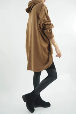 Made In Italy Pure Rib Velvet Soft Hoodie Walnut -Kenn Shop made in italy pure rib velvet soft hoodie walnut02.jpg