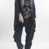 Made In Italy Queeni Star Skull Cuddie Top Black