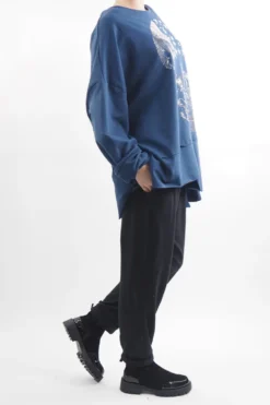 Made In Italy Queeni Star Skull Cut Out Top Airforce Blue -Kenn Shop made in italy queeni star skull cut out top cobalt02.jpg