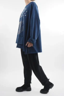 Made In Italy Queeni Star Skull Cut Out Top Airforce Blue -Kenn Shop made in italy queeni star skull cut out top cobalt03.jpg