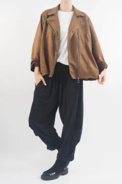 Made In Italy Sander Moleskin Touch Stretch Biker Jacket Chestnut -Kenn Shop made in italy sander moleskin touch stretch biker jacket chestnut4.jpg