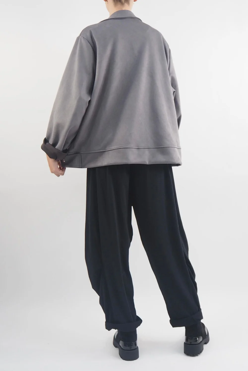 Made In Italy Sander Moleskin Touch Stretch Biker Jacket Storm 3 Made In Italy Sander Moleskin Touch Stretch Biker Jacket Storm - Image 3