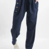 Made In Italy Tali Three Button Straight Leg Pant Ink