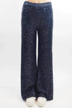 Made In Italy Trinny Shimmer Palazzo Trouser Midnight
