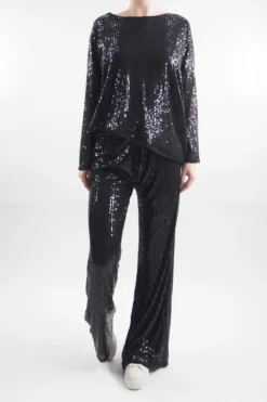 Made In Italy Trinny Shimmer Top Black /