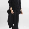 Made In Italy Turtle Cable Guy Knit Top Black