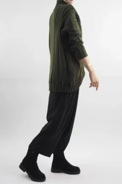 Made In Italy Turtle Cable Guy Knit Top Bonsai -Kenn Shop made in italy turtle cable guy knit bonsai4.jpg